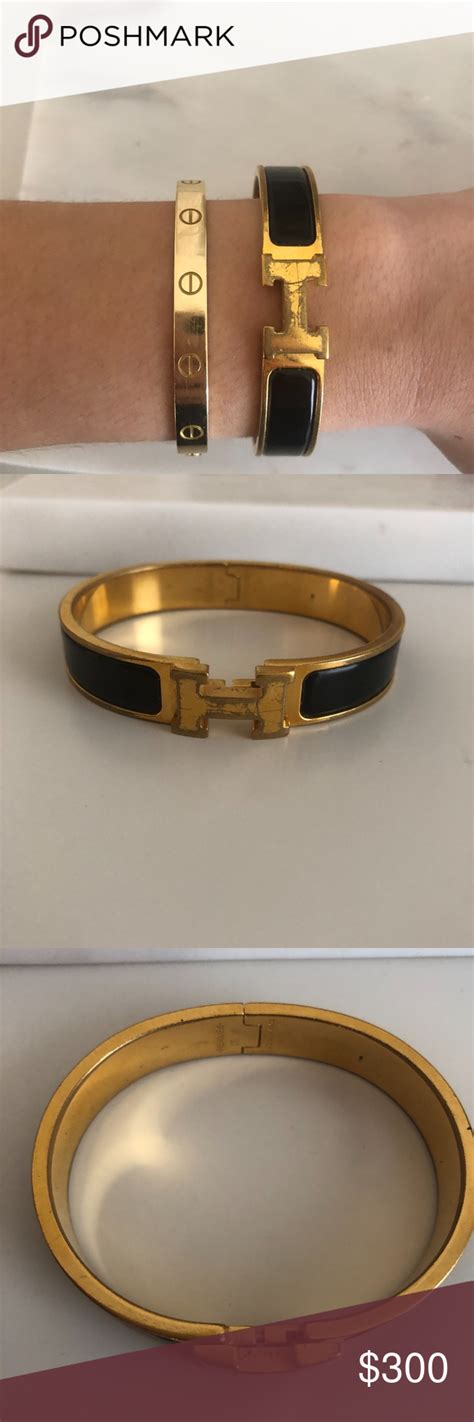 hermes bracelet black gold|authentic hermes bracelets.